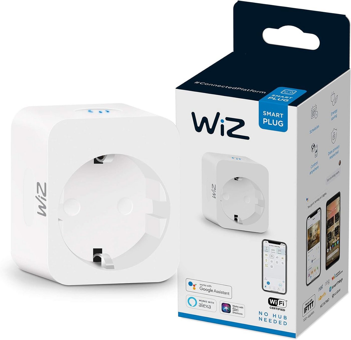 WiZ Steckdose Smart Plug, smarte Steckdose, smarte Steuerung per App Stimme, 1-St. von WiZ