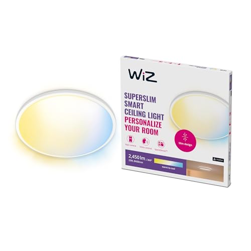 WiZ SuperSlim Deckenleuchte Tunable White, dimmbar, warm- bis kaltweiß, 22W, smarte Steuerung per App/Stimme über WLAN, weiß von WiZ