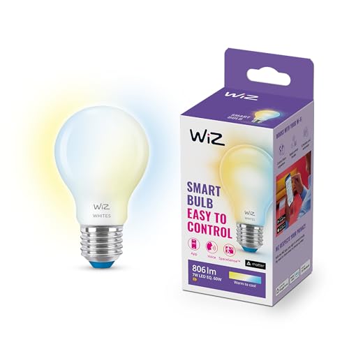 WiZ Tunable White LED E27 Lampe, dimmbar, warm- bis kaltweiß, 806 lm, 60W, smarte Steuerung per App/Stimme über WLAN, 1 Packung von WiZ