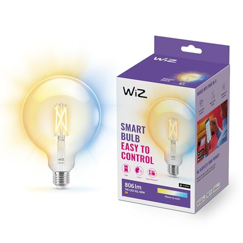 WiZ Tunable White LED Lampe, Globe, E27, 60W, Vintage Design, dimmbar, warm- bis kaltweiß, smarte Steuerung per App/Stimme über WLAN von WiZ