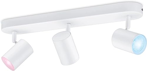 WiZ Tunable White and Color Imageo 3er LED Spot (1.035 lm), LED Leuchte mit 16 Mio. Farben oder warm- bis kaltweißem dimmbarem Licht, smarte Lichtsteuerung über WLAN per Stimme/App, weiß von WiZ