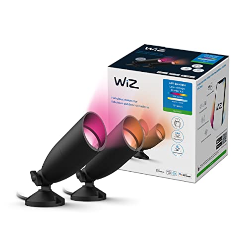 WiZ Tunable White and Color Outdoor Spot, dimmbar, warm- bis kaltweiß, 16 Mio. Farben, 12V, smarte Steuerung per App/Stimme über WLAN, Doppelpack von WiZ
