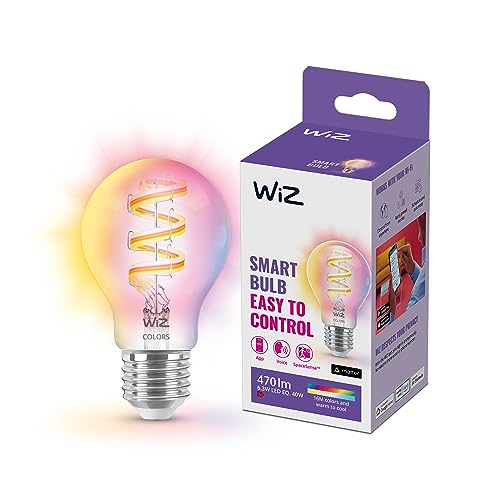 WiZ Tunable White & Color LED Lampe, E27, 60W, dimmbar, warm-bis kaltweiß, 16 Mio. Farben, smarte Steuerung per App/Stimme über WLAN von WiZ