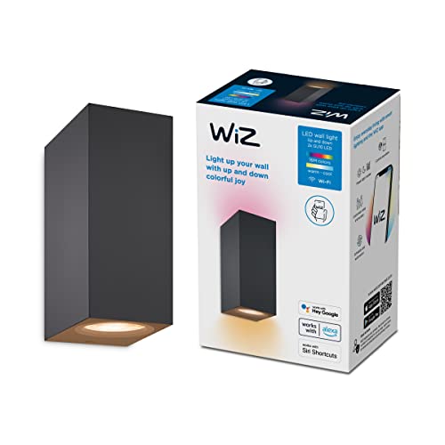 WiZ Up&Down Wandleuchte Tunable White & Color, dimmbar, 16 Mio. Farben, smarte Steuerung per App/Stimme über WLAN, schwarz von WiZ