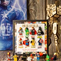 Superheld Minifigur Papa Rahmen - Benutzerdefinierte Comic Geschenk Für von WiahskLoanjsu