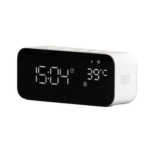 Wiby Intelligenter WLAN-Wecker mit Schnellladung 20 W & Wetter - 10 Alarme, 8 Naturgeräusche, Tuya/Smart Life App (1 Einheit) von Wiby