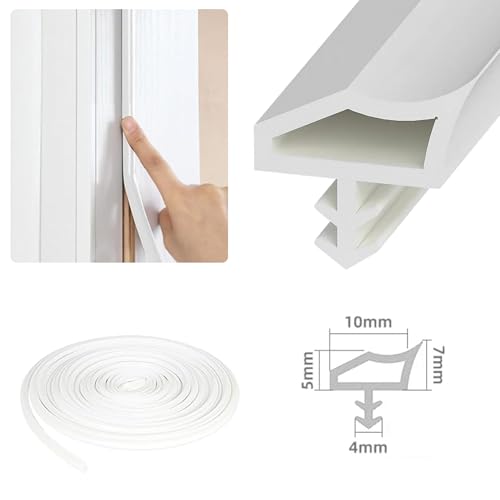 Türrahmen Dichtung Fenster Dichtungsband für Kollisionsvermeidung: 20M Zugluftstopper Türdichtung für Holztüren TPE Gummi Door Seal für Feuchtigkeitsbest Wärmedämmung Schallschutz Schalldämmung (Weiß) von Wicbb
