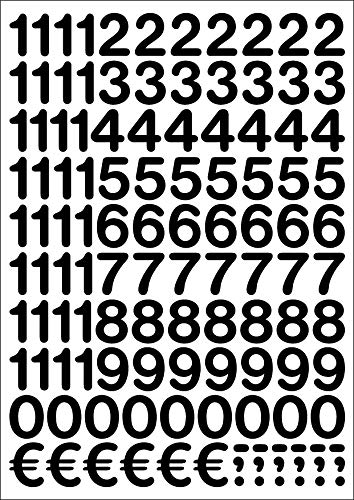 123 Zahlen und Zeichen schwarz 2,5cm hohe Buchstaben in hochwertiger Folie (Zahlen-Set 2,5cm, Schwarz) von Wichelhaus