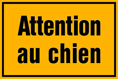 Attention au Chien Schild 300 x 200 mm sehr stabil - 1,5mm dick von Wichelhaus