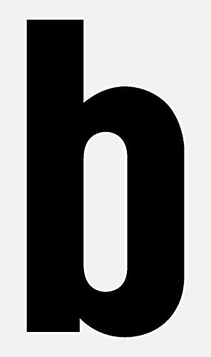 Buchstabe b, selbstklebend aus HartPlastic,15mm bis 200mm für innen und außen, seewasserfest, in schwarz, weiß oder rot (100mm breite Schrift, schwarz) von Wichelhaus