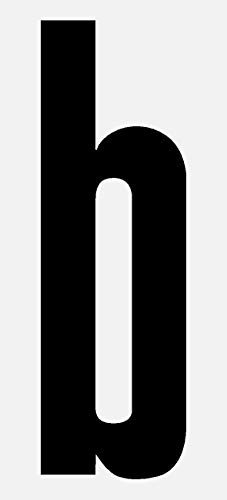 Buchstabe b, selbstklebend aus HartPlastic,15mm bis 200mm für innen und außen, seewasserfest, in schwarz, weiß oder rot (100mm schmale Schrift, schwarz) von Wichelhaus