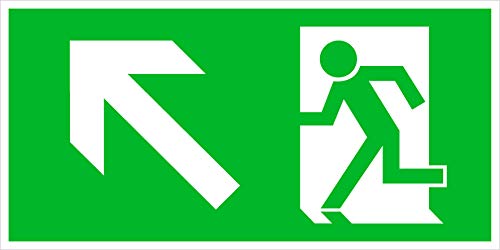 Notausgang Schild, Rettungskennzeichnung sehr stabil (Notausgang Treppe rauf Links) von Wichelhaus