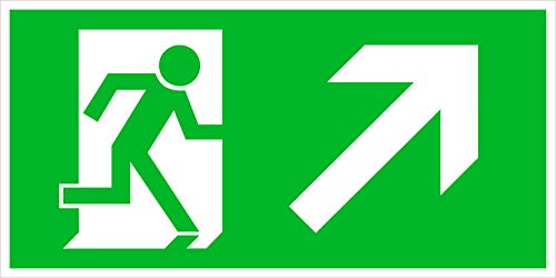 Notausgang Schild, Rettungskennzeichnung sehr stabil (Notausgang Treppe rauf rechts) von Wichelhaus