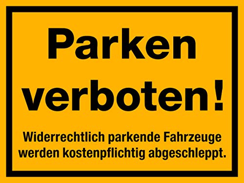 Parken verboten Schild 400 x 300 mm, Starke 1,5mm dick! von Wichelhaus