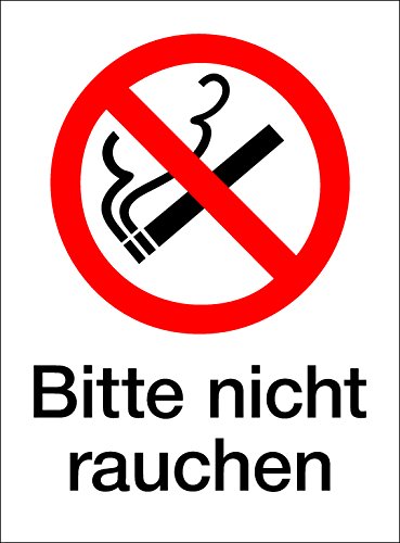 Schild Bitte nicht rauchen, Kunststoff, selbstklebend von Wichelhaus