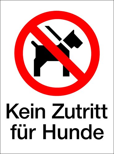 Schild Kein Zutritt für Hunde, Kunststoff, selbstklebend Schild Kein Zutritt für Hunde, Kunststoff, selbstklebend von Wichelhaus