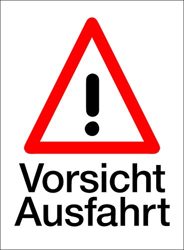 Schild Vorsicht Ausfahrt selbstklebend 20x26cm von Wichelhaus