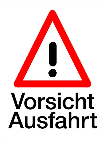 Wichelhaus Schild Vorsicht Ausfahrt selbstklebend 20x26cm weiß, schwarz, rot von Wichelhaus
