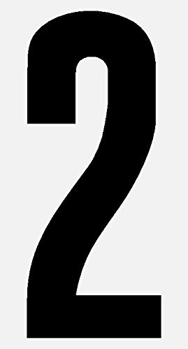 Ziffer 2, selbstklebend aus HartPlastic,15mm bis 200mm für innen und außen, seewasserfest, in schwarz, weiß oder rot (60mm, schwarz) von Wichelhaus