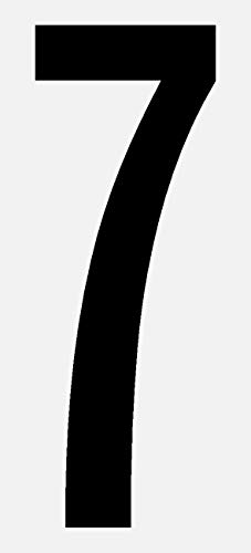 Ziffer 7, selbstklebend aus HartPlastic,15mm bis 200mm für innen und außen, seewasserfest, in schwarz, weiß oder rot (100mm schmale Schrift, schwarz) von Wichelhaus