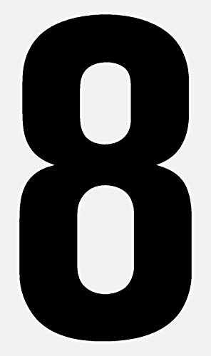 Ziffer 8, selbstklebend aus HartPlastic,15mm bis 200mm für innen und außen, seewasserfest, in schwarz, weiß oder rot (120mm, schwarz) von Wichelhaus