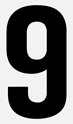 schwarze, selbstklebende Buchstaben und Ziffern 10cm breite Schrift seewasserfest, für Innen und Außen, Hausnummer, Bootskennzeichnung uvm. (9) von Wichelhaus