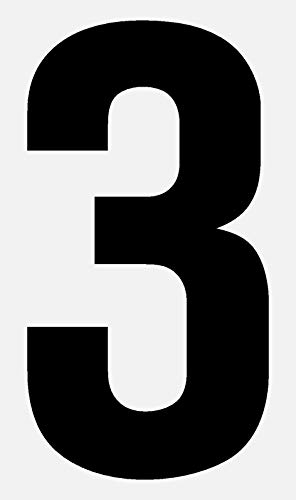 schwarze, selbstklebende Buchstaben und Ziffern 12cm seewasserfest, für Innen und Außen, Hausnummer, Bootskennzeichnung uvm. (3) von Wichelhaus