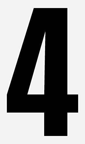 schwarze, selbstklebende Buchstaben und Ziffern 12cm seewasserfest, für Innen und Außen, Hausnummer, Bootskennzeichnung uvm. (4) von Wichelhaus