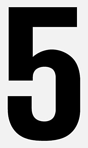 schwarze, selbstklebende Buchstaben und Ziffern 12cm seewasserfest, für Innen und Außen, Hausnummer, Bootskennzeichnung uvm. (5) von Wichelhaus