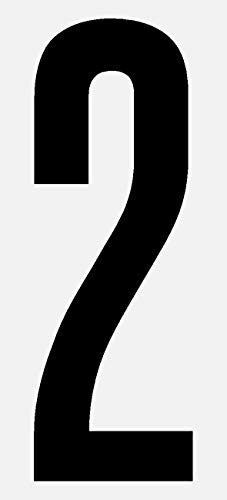 schwarze, selbstklebende Ziffer 2 10cm seewasserfest, für Innen und Außen, Hausnummer, Bootskennzeichnung von Wichelhaus