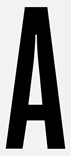 schwarzer, selbstklebender Buchstabe A 10cm seewasserfest, für Innen und Außen, Hausnummer, Bootskennzeichnung von Wichelhaus