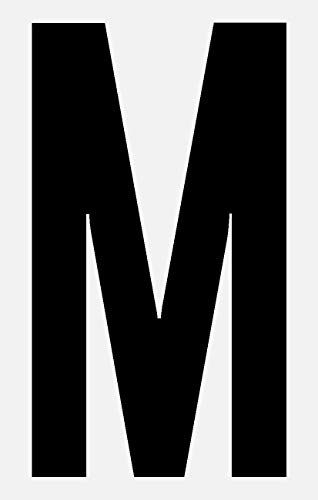schwarzer, selbstklebender Buchstabe M 10cm seewasserfest, für Innen und Außen, Hausnummer, Bootskennzeichnung von Wichelhaus