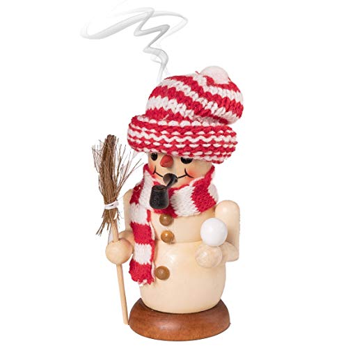 Wichtelstube-Kollektion Holz Räuchermännchen Räucherfigur Schneemann Weihnachten im Erzgebirge Räuchermann von Wichtelstube-Kollektion