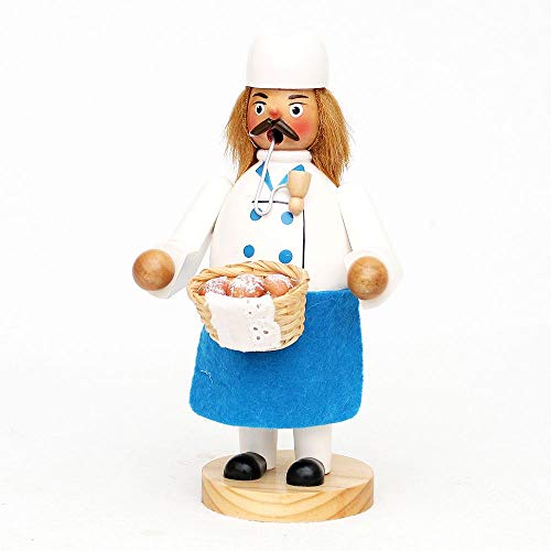 Wichtelstube-Kollektion Holz Räuchermann Räuchermännchen Räucherfigur Bäcker mit Brotkorb 11 x 10 x 20 cm von Wichtelstube-Kollektion