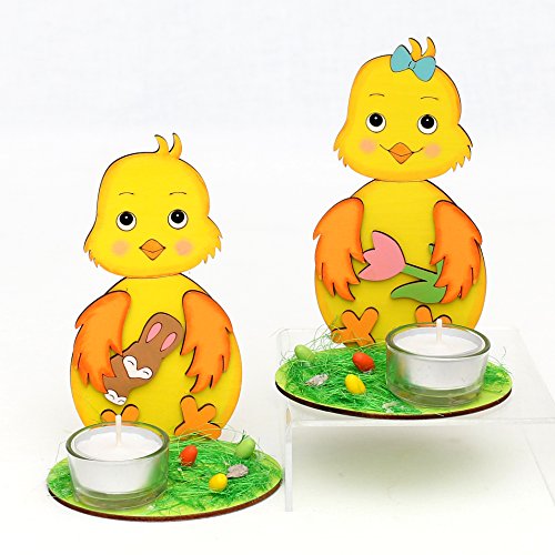 Wichtelstube-Kollektion Teelichthalter Ostern Küken mit Glasteelichthalter 2er Set Wichtelstube-Kollektion Teelichthalter Ostern Küken mit Glasteelichthalter 2er Set von Wichtelstube-Kollektion