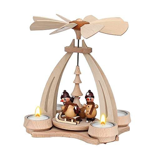 Wichtelstube-Kollektion Weihnachtspyramide f. Teelichter 24cm mit Schneemannfiguren Pyramide aus feinstes Buchenholz Teelichtpyramiden Weihnachtsdeko Holz Wichtelstube-Kollektion Weihnachtspyramide f. Teelichter 24cm mit Schneemannfiguren Pyramide aus feinstes Buchenholz Teelichtpyramiden Weihnachtsdeko Holz von Wichtelstube-Kollektion