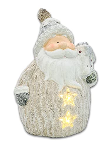Wichtelstube-Kollektion XL Dekofigur Weihnachtsmann beleuchtet 32cm MGO Weihnachtsdeko Figuren von Wichtelstube-Kollektion