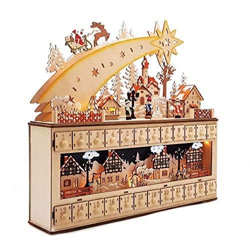 Wichtelstube-Kollektion XL LED Adventskalender Holz zum befüllen beleuchtet Sternschnuppe Lichterbogen Schwippbogen Weihnachten Wichtelstube-Kollektion XL LED Adventskalender Holz zum befüllen beleuchtet Sternschnuppe Lichterbogen Schwippbogen Weihnachten von Wichtelstube-Kollektion