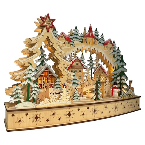 Wichtelstube-Kollektion XL LED Schwibbogen Weihnachtsdorf Lichterbogen Weihnachten Echtholz Schwippbogen mit Podest, Trafo und Batteriebetrieb möglich, inkl. Timer 45cm Wichtelstube-Kollektion XL LED Schwibbogen Weihnachtsdorf Lichterbogen Weihnachten Echtholz Schwippbogen mit Podest, Trafo und Batteriebetrieb möglich, inkl. Timer 45cm von Wichtelstube-Kollektion