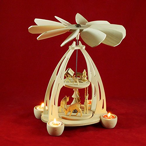 Wichtelstube-Kollektion XL Weihnachtspyramide f. Teelichter 35cm Rehe Futterkrippe Buchenholz Teelichtpyramide Weihnachten Wichtelstube-Kollektion XL Weihnachtspyramide f. Teelichter 35cm Rehe Futterkrippe Buchenholz Teelichtpyramide Weihnachten von Wichtelstube-Kollektion