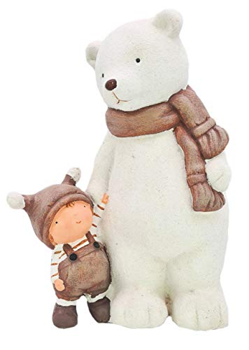 Wichtelstube-Kollektion XXL 37cm Weihnachtsdeko Figuren Eisbär Winter Deko Garten Dekofigur Weihnachten von Wichtelstube-Kollektion