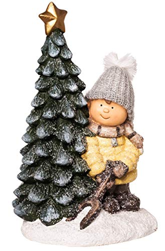 Wichtelstube-Kollektion XXL 42cm Dekofigur Winterkind Weihnachtsbaum Weihnachten Weihnachtsdeko Figuren Garten von Wichtelstube-Kollektion