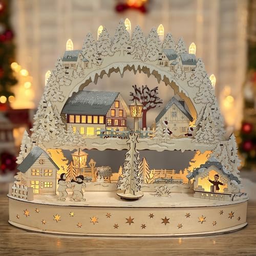Wichtelstube-Kollektion XXL LED Schwibbogen Weihnachtsdorf, Lichterbogen mit Podest mehrere Ebenen und Bewegung Schwippbogen mit drehenden Weihnachtsbaum Echtholz Wichtelstube-Kollektion XXL LED Schwibbogen Weihnachtsdorf, Lichterbogen mit Podest mehrere Ebenen und Bewegung Schwippbogen mit drehenden Weihnachtsbaum Echtholz von Wichtelstube-Kollektion