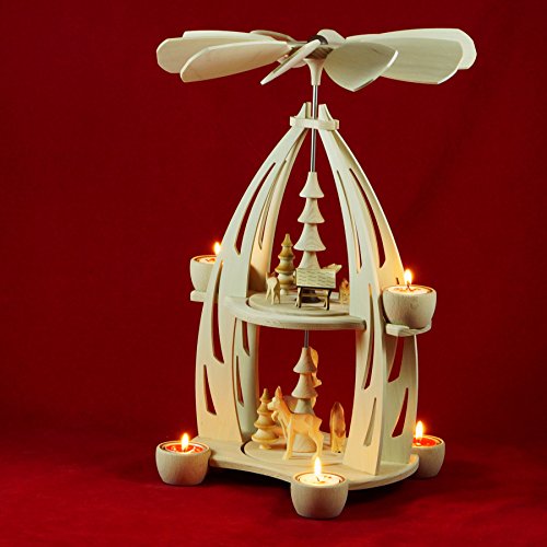 Wichtelstube-Kollektion XXL Weihnachtspyramide Rehe + Futterkrippe Pyramide Weihnachten aus Holz für Teelichter 24 x 24 x 49 cm Teelichtpyraminde aus feinsten Buchenholz Wichtelstube-Kollektion XXL Weihnachtspyramide Rehe + Futterkrippe Pyramide Weihnachten aus Holz für Teelichter 24 x 24 x 49 cm Teelichtpyraminde aus feinsten Buchenholz von Wichtelstube-Kollektion