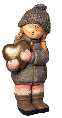 Wichtelstube-Kollektion XXXL Deko Figur 52cm Winterkinder Mädchen Weihnachtsfigur Keramikfigur Weihnachten Gartenfigur von Wichtelstube-Kollektion