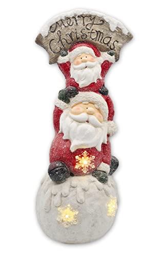 Wichtelstube-Kollektion XXXL Weihnachtsmann Dekofigur 59cm LED inkl. Fernbedienung MGO Garten von Wichtelstube-Kollektion
