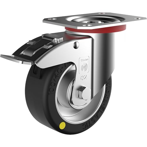 Wicke | ESD-Elastikgummi-Reifen | Rad-Ø x Breite 100 x 40 mm | Tragfähigkeit 200 kg | Lenkrolle mit Doppelstopp von Wicke