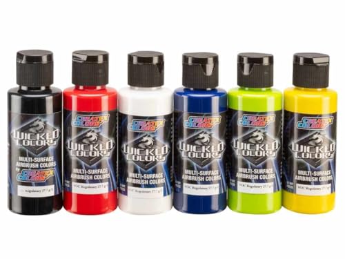 Createx Wicked - Set primario opaco, 6 x 56,7 g (60 ml) von Wicked Colors
