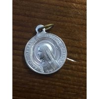 1 Stk Kleine Aluminium Religiöse Medaille St Theresa Werde Ich Meinen Himmel Tun Gut Auf Der Erde Signiert Penin & Bouix Vintage Neue Alte Lager von WickedCrafts