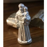 Jahrgang Wwii Ära Tasche Schrein St. Anthony Religiöse Ikone Metall Kugel Gehäuse Oder Ohne Mini Statuette von WickedCrafts